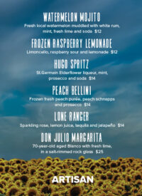 FEATURE MENU – Artisan Grill